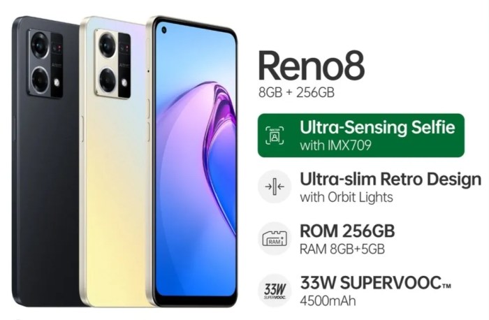 Spesifikasi oppo reno 8 dan perbandingan dengan oppo reno 7